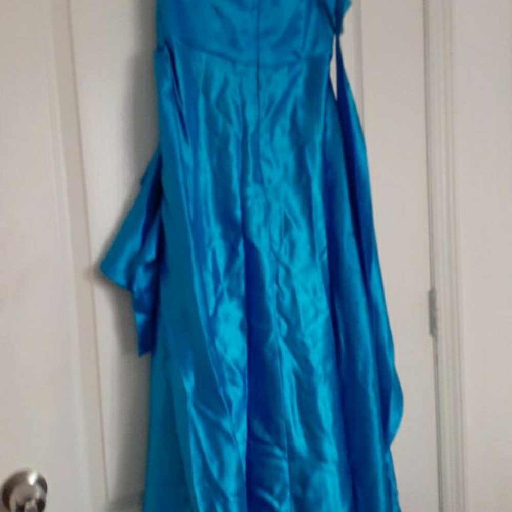 A sky blue dress